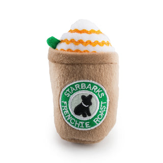 Starbarks Frenchie Roast Toy with straw