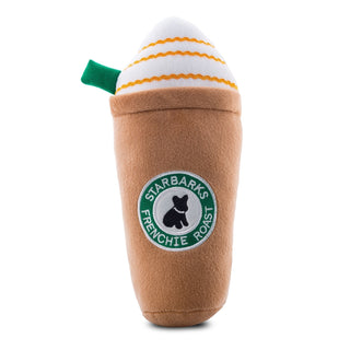 Starbarks Frenchie Roast Toy with straw